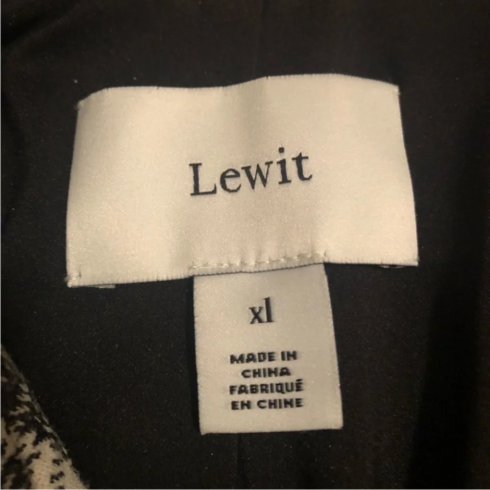 NWT Lewit Black/Ivory Chandler Plaid Peplum Coat Blazer Jacket Size XL - Picture 5 of 7
